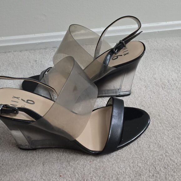 Mix No.6 Bryden black wedge sandals - Picture 4 of 7